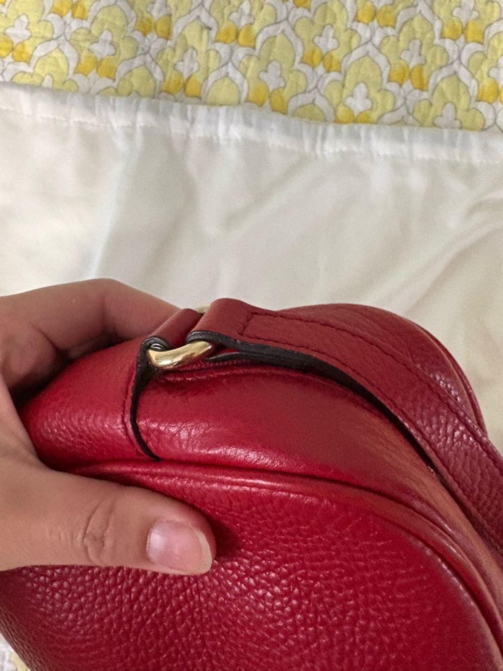 Gucci Red Soho Disco Embossed GG Leather Crossbody with Tassel - Picture 14 of 16